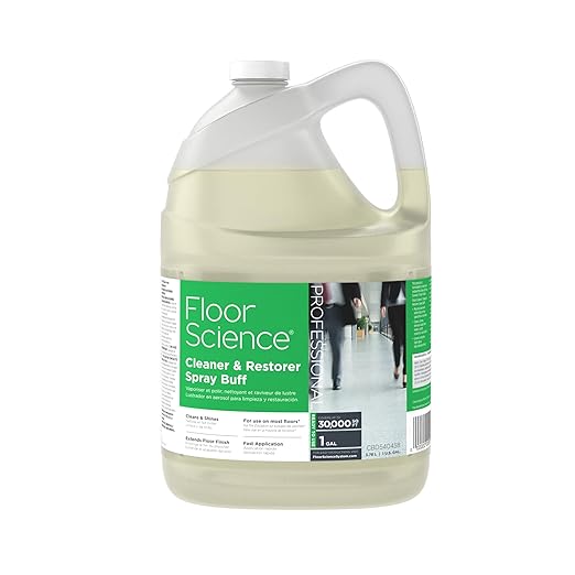 Diversey Floor Science CBD540458 Professional Cleaner and Restorer Spray Buff, Cleans & Shines with Citrus Scent, Ready-to-Use, 1-Gallon (Pack of 4)
