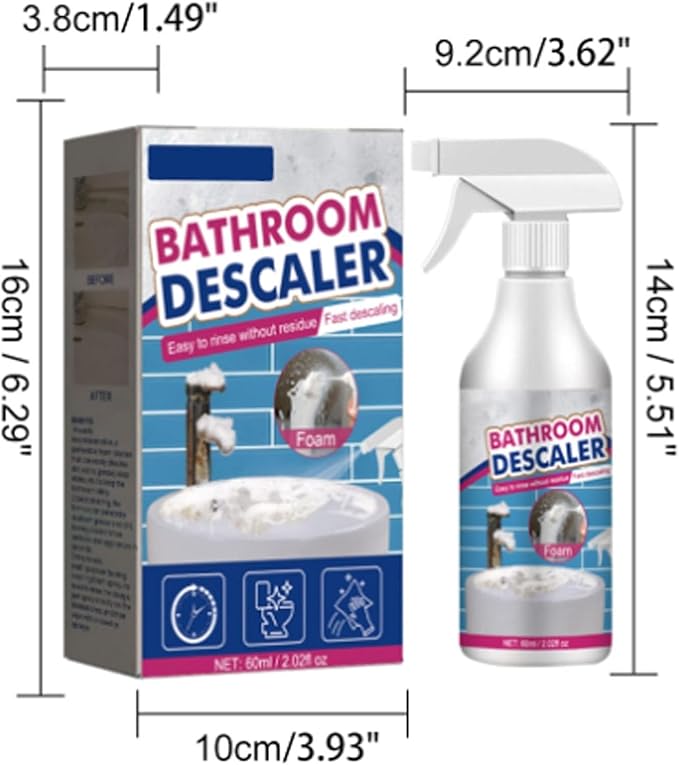 New Upgrade Bathroom Descaler Spray, Multipurpose Bathroom Foam Cleaner Stubborn Stains Cleaner, Bathrooms Descaler Cleaner Spray for Bath-room Toilet Bath Shower Glass Sink Clean (1pcs)