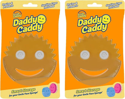 Scrub Daddy Holder for Sink Caddy Dish Sponge & Cleaning Organiser, Quick Dry Kitchen Accessory, Bathroom Organiser, Washing Accessories, Under Sink Sponge Holder 2 Pack