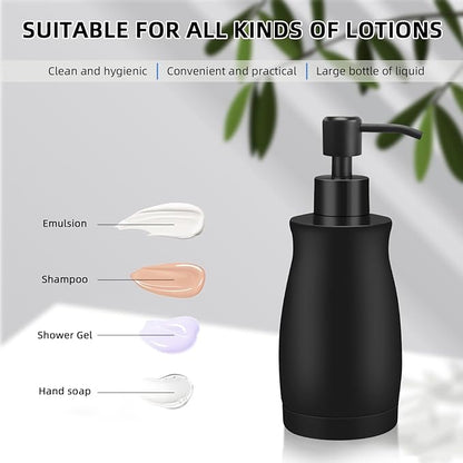 ARKTEK Matte Black Soap Dispenser Stainless Steel 13.5 OZ - Liquid Hand Lotion Dispenser Decor Refillable Dishwashing Soap Dispenser for Kitchen Bathroom Countertops Farmhouse College Dorm
