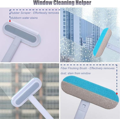 4 in 1 Pet Hair Remover, Long Handle Multifunctional Fur Lint Brush for Couch, Furniture, Carpet, Clothes, Bedding, Washable Dog and Cat Hair Lint Removal Brush 17.3 inch