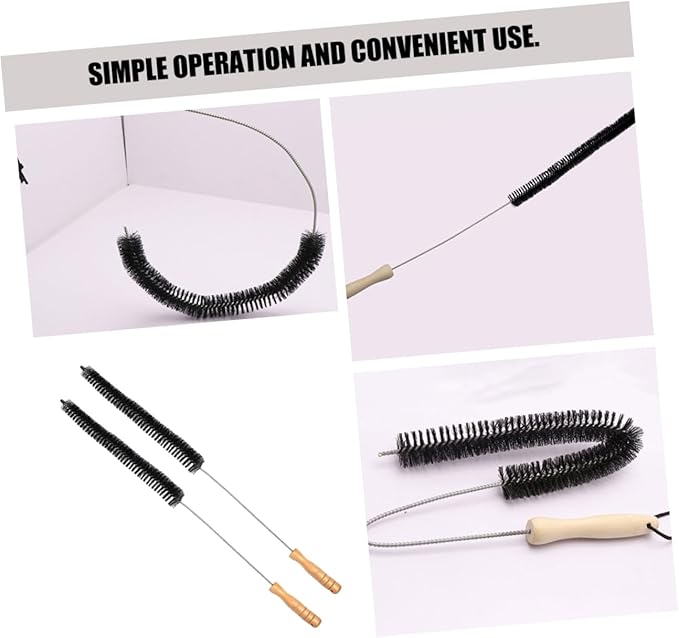 2pcs Dryer Vent Cleaner Brush Wooden Handle Brush for Washing Machine Cleaning Duct Cleaning Kit for Home Use