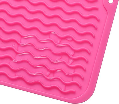 MicoYang Silicone Dish Drying Mat for Multiple Usage,Easy clean,Eco-friendly,Heat-resistant Silicone Mat for Kitchen Counter or Sink,Refrigerator or drawer liner Rose L 16 inches x 12 inches