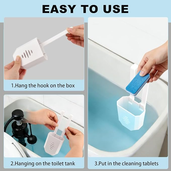 Toilet Tank Tablet Holder, 3.7 x 2.9 x 0.7 Inch Hanging Toilets Bowl Tablet Holder, Toilet Tank Bleach Tablets Bracket(SIZE:1 Pcs)