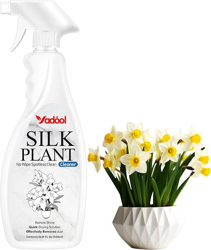 Silk Plant Cleaner Spray No Wipe - Artificial Plant & Silk Flower Cleaner Spray, Dust Remover for Fake Plants, No Wipe, Quick Drying - 16.91oz
