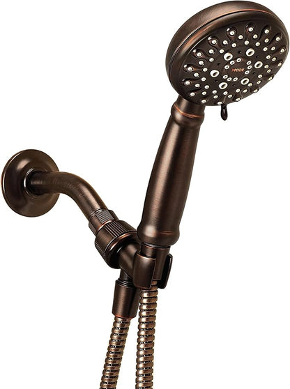 Moen Banbury Mediterranean Bronze 5-Spray Hand Shower with Hose and Bracket, 4-Inch Diameter Showerhead, 23046BRB