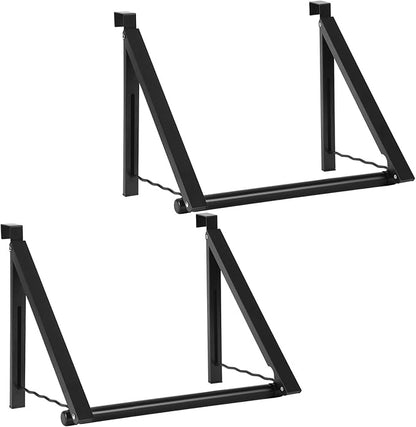Foldable Over The Door Clothes Hanger, Space Saving Small Clothes Rack Door Hangers for Clothing, 2Pack, Black