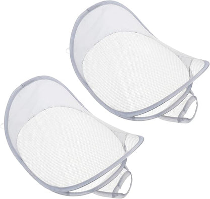 Unomor 2pcs Wall Mounted Folding Laundry Baskets Breathable Storage Organizer for Clothes and Toys Space-saving Sundries Basket for Home Use