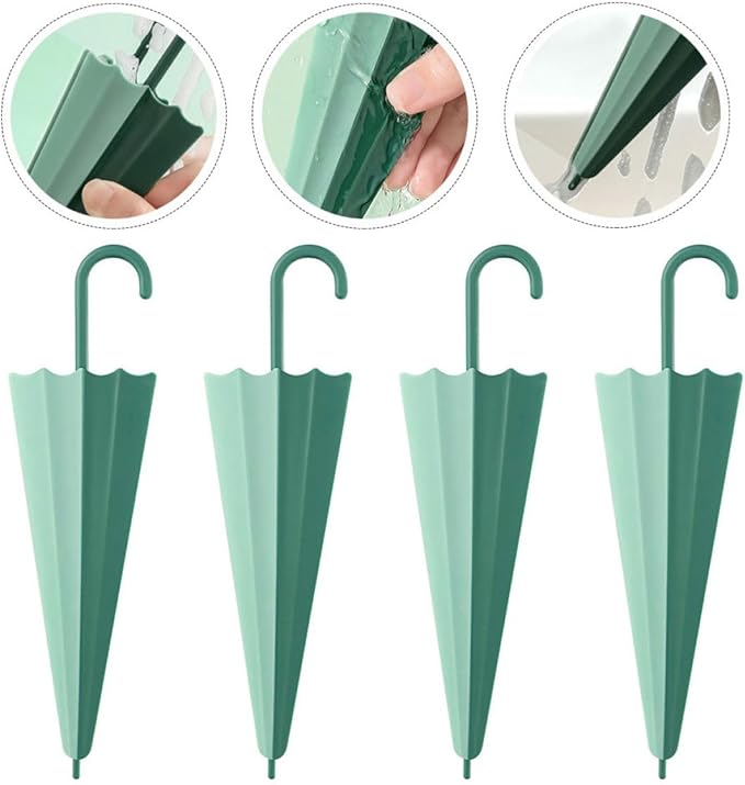 TEHAUX 4pcs Bathroom Glass Wipers Set, Mini Shower Glass Squeegee with Handle, Green Household Window and Mirror Cleaner for Bathroom and Kitchen Surfaces