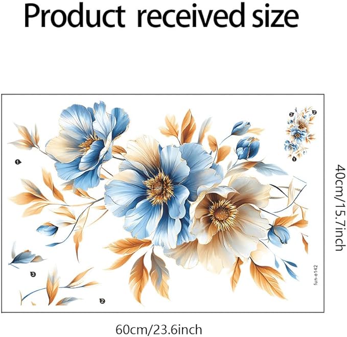 3D Wall Stickers DIY Flower Wall Decal Removable Waterproof Wall Art Decor for Bedroom Living Room Offices Home Decoration