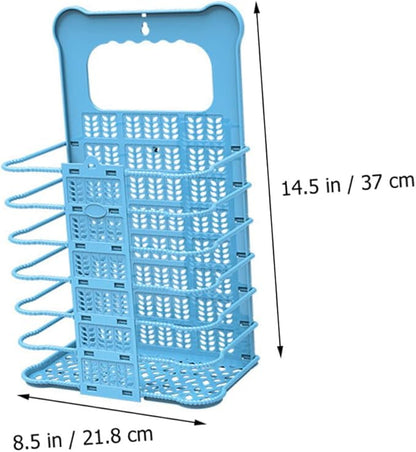 SOLUSTRE Foldable Laundry Basket Wall Mount Creative Space-Saving Clothes Storage Hamper Waterproof Plastic Organizer for Bathroom and Laundry Room