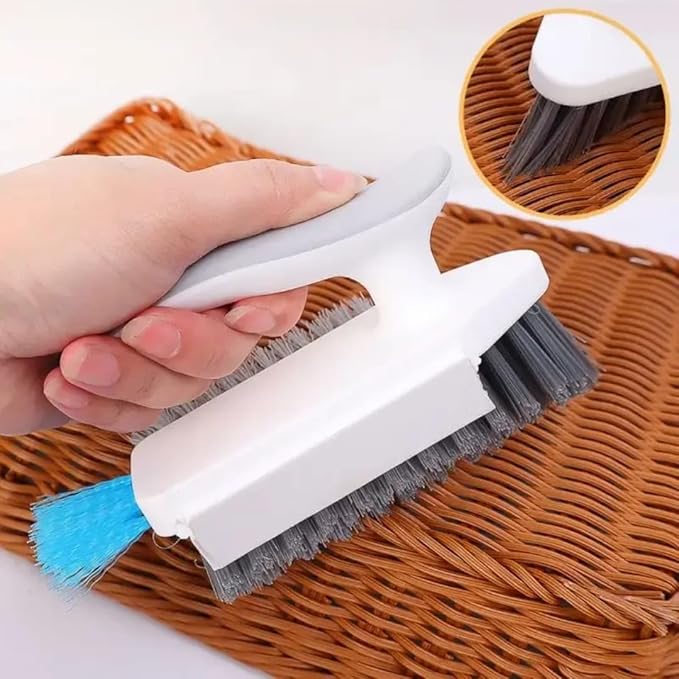 Bathroom Cleaning Brush with Comfort Grip Handle, Multi-Functional Scrub Brush for Tile, Grout, Shower, Kitchen Sink & Floor Cleaning