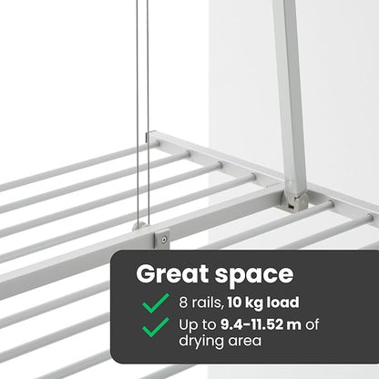 foxydry Mini, Ceiling Mounted Clothes Drying Rack with Pulley, Vertical Folding Laundry Clothes Airer, extensible Drying Rack for Indoors and Outdoors