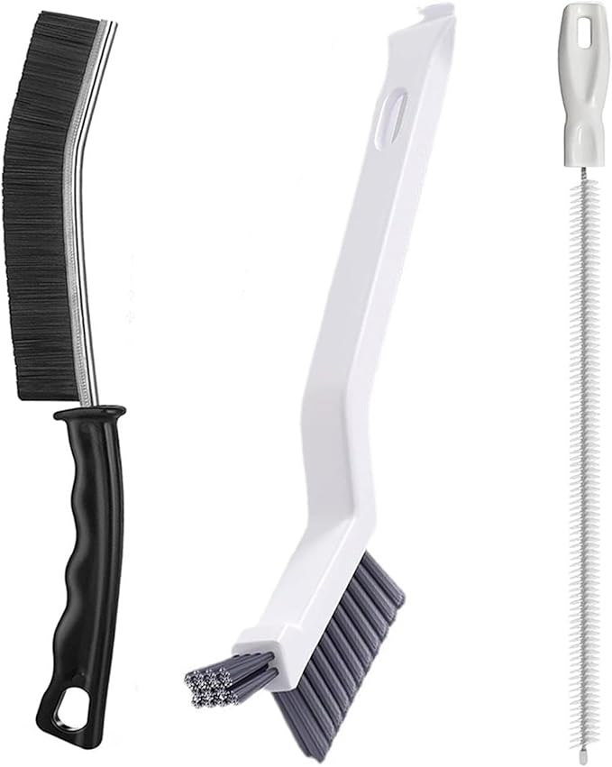 Cleaning Brush Kit, Flexible Drain Cleaning Brush, Drain Hair Removal Tool, Cleaner Brush for Bathroom, Toilet Rim, Sewer Drain, Tile Grout, Sink, Crevice, Pipe