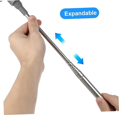 HEALLILY Ceiling Fan Duster Extendable Pole Cleaning Heads Web Remover for Indoor Outdoor Cleaning