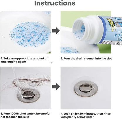 Sink and Drain Cleaner, Portable Powerful Pipe Cleaner, Cleaner Powder, Multi-Functional Foaming Pipe Unclogger, for Kitchen and Bathroom, Fast Acting Clog Remover (6)