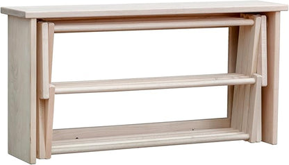 Pennsylvania Woodworks Extra Large Wall Clothes Drying Rack ~ Heavy Duty Solid Maple Hardwood, Folding, Collapses to 35" x 20" x 8", Hand Built in USA, Unfinished