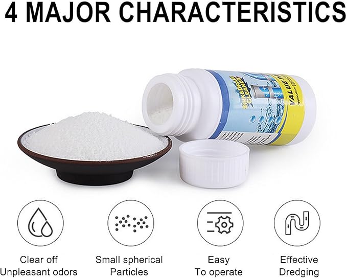 Sink and Drain Cleaner, Portable Powerful Pipe Cleaner, Cleaner Powder, Multi-Functional Foaming Pipe Unclogger, for Kitchen and Bathroom, Fast Acting Clog Remover (4)