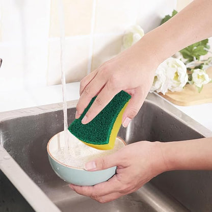 24 Pack Kitchen Cleaning Sponges Heavy Duty Scrub Sponges for Grease & Stains, High-Density Durable Dishwashing Scrubber Pads, Non-Scratch Sponge for Dishes/Countertops/Utensils