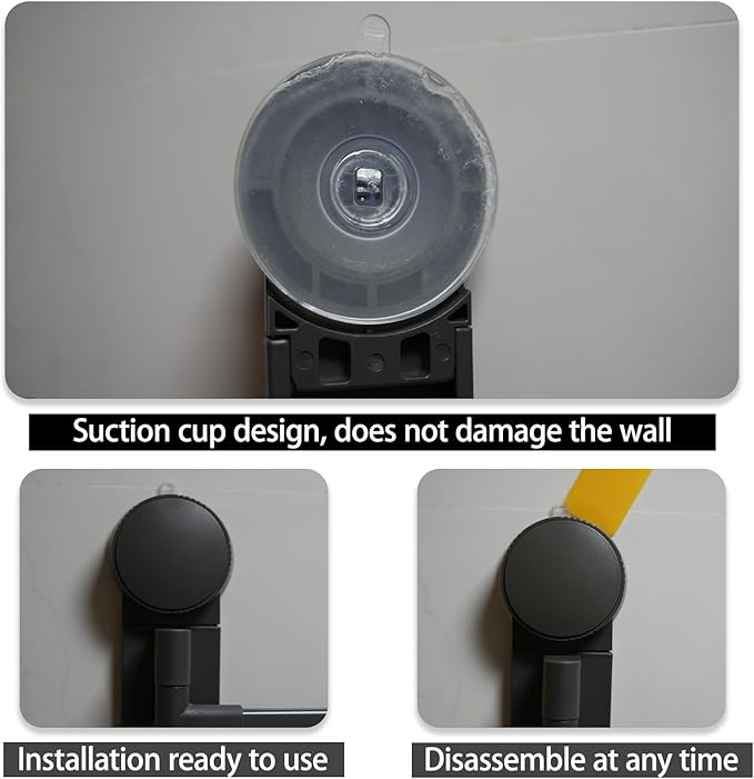 Towel Rack Suction Cup Clothes Drying Rack - Foldable Wall-Mounted Laundry Hanger for Bathroom, Balcony, Kitchen - Space-Saving, No Drilling, Sturdy(Grey)