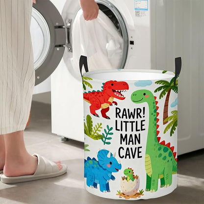 Kids Laundry Hamper Basket - Large Nursery Baby Hamper with Handle for Boys Girls Collapsible Clothes Baskets Organizer Toy Storage Bin Room Decor(Little Dinosaur)