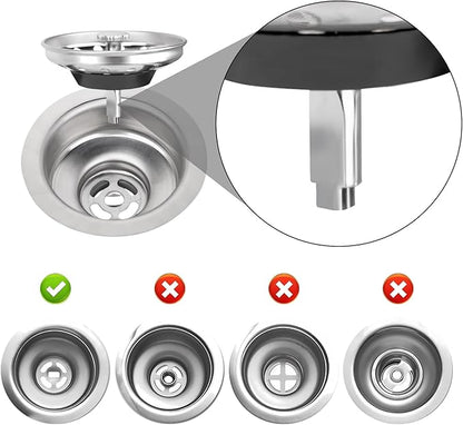 Uni-Green - 2 Pack - Kitchen Sink Strainer and Stopper Kit Basket - Replacement for US Standard 3-1/2 Inch Kitchen Sink Drain - 304 Stainless Steel Basket with Knob - Rubber Sink Stopper Bottom
