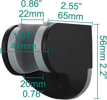 Tecmolog Black Shower Head Holder ABS Wall Mount Adjustable Angle Handheld Shower Bracket for Shower Head, ST01B