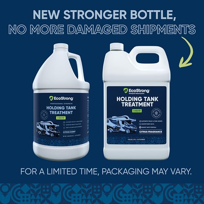 Eco Strong RV Toilet Treatment | RV Black Tank Treatment | RV Holding Tank Digestor, Odor Eliminator, and Cleaner | Perfect for Campers, RVs, Boats, 128 Treatments, Citrus