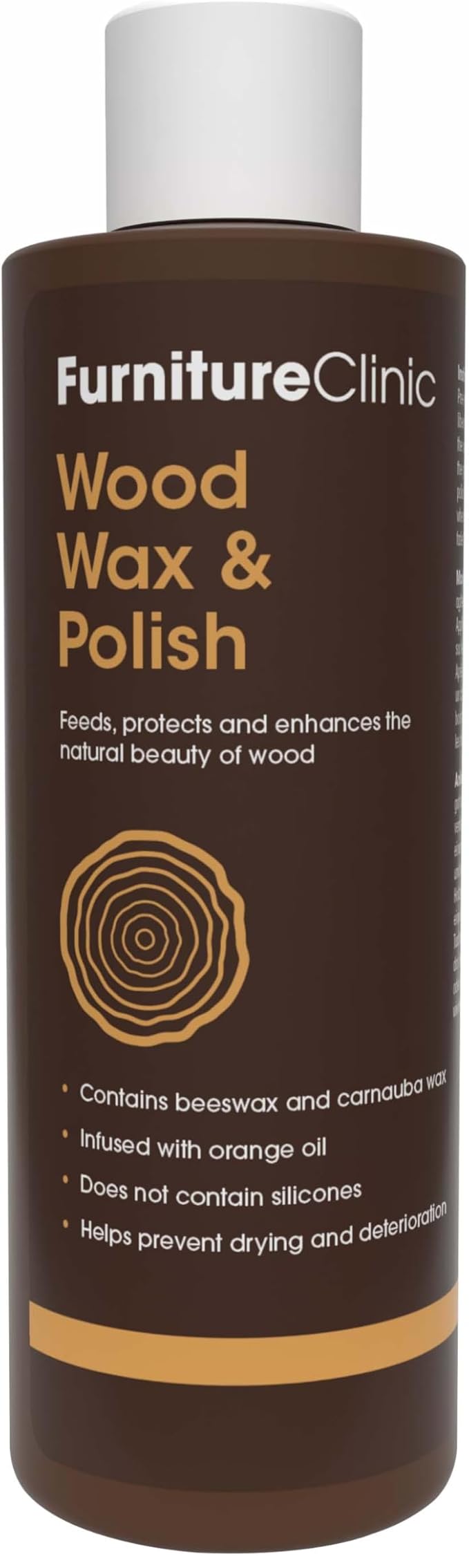 Furniture Clinic Wood Wax & Polish – Natural Beeswax & Orange Oil Wood Conditioner – Restores Shine to Furniture, Tables & Kitchen Cabinets – Safe for All Finished & Unfinished Wood – 8.5oz