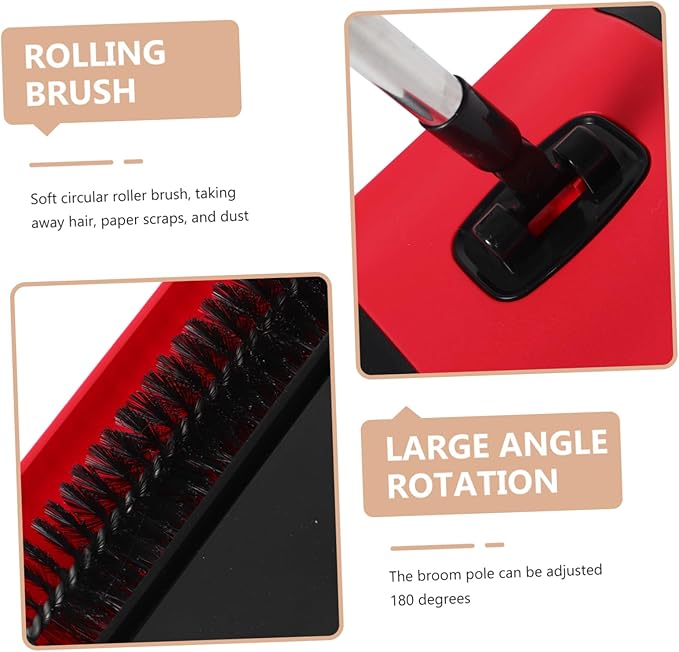 Cabilock Handheld Carpet Sweeper with Adjustable Handle Portable PET Hair and Dust Cleaner Manual Non-Electric Rug Roller Brush for Home and Office Cleaning