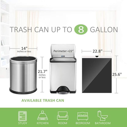 8 Gallon Small 120 Counts Strong Drawstring Trash Bags Garbage Bags by Teivio, Bathroom Trash Can Bin Liners, Plastic Bags for home office kitchen, Black
