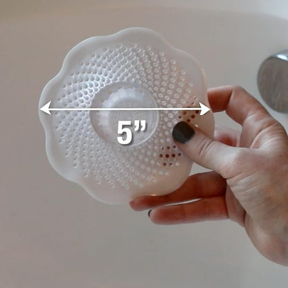 Danco Bathtub Drain Hair Catcher with In-Drain Basket and Strainer Pegs, fits 1.25″ Tub Drains, White, 3-Pack, (10876)