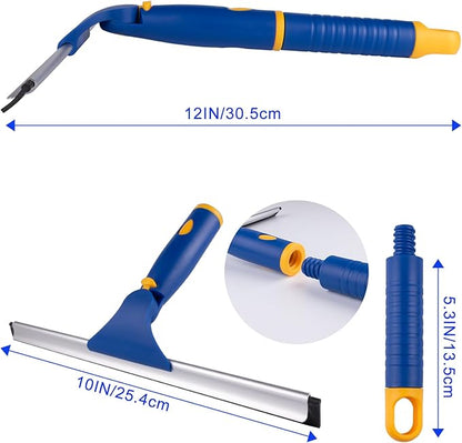 ITTAHO 10" Swivel Window Cleaning Squeegee, All-Purpose Anti-Slip Window Squeegee with 2 Blades, Window Cleaner Tool Bathroom Squeegee for Shower Doors, Tile Shower Walls，Mirrors,Car Windshields