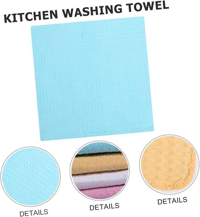 VICASKY 4pcs 100% Cotton Dish Cloth Set, Absorbent Kitchen Cleaning Wipes, Sturdy Lint-Free Cloths for Counter and Dishwashing Use