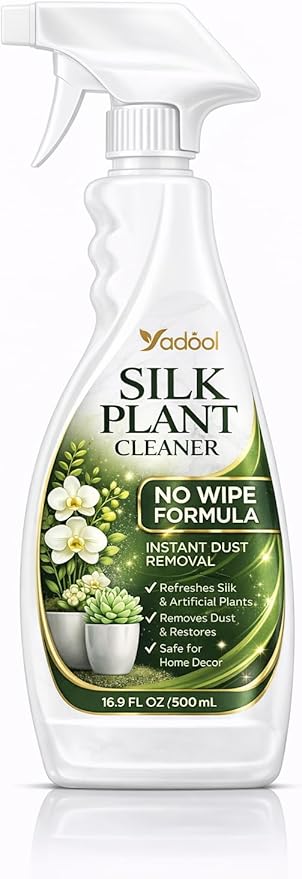 Silk Plant Cleaner Spray No Wipe - Artificial Plant & Silk Flower Cleaner Spray, Dust Remover for Fake Plants, No Wipe, Quick Drying - 16.91oz (2PACK)