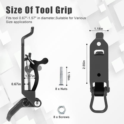 4Pcs Shovel Mount for Roof Rack, Metal Rubber Clamp Mounting Brackets Kit, Shovel Holder for Truck, Car Accessories for Boats,Military Equipment,Overlanding Gear, Quick Release Axe Tool Holder