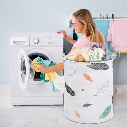 Collapsible Laundry Basket in Bedroom Waterproof Laundry Hamper in Bathroom Large Laundry Bag in College Dormitory Cloakroom Livingroom Nursery Organizer Toy Bin Autumn leaf-007