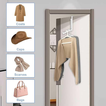 Over The Door Clothes Hanger Drying Rack Clothing,2 Pack Laundry Drying Rack Wall Mount,Portable Folding Hanging Coat Hook for Clothes/Towel/Hat for Laundry Room/Bathroom/Bedroom/Washroom/Travelling