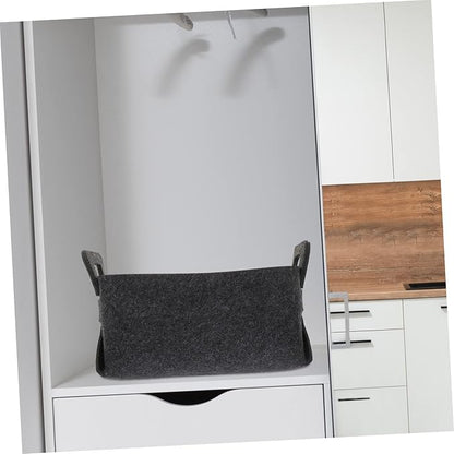 Foldable Polyester Laundry Basket with Handles Storage Bin for Dirty Clothes and Space Saving Organizer for Bathroom Nursery Bedroom and Laundry Dark Gray