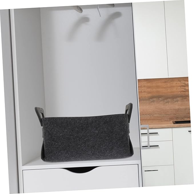 Zerodeko Foldable Felt Laundry Basket with Handles Dark Gray Clothes Hamper for Dirty Clothes Storage and Household Organizer Portable Closet Hamper for Sundries