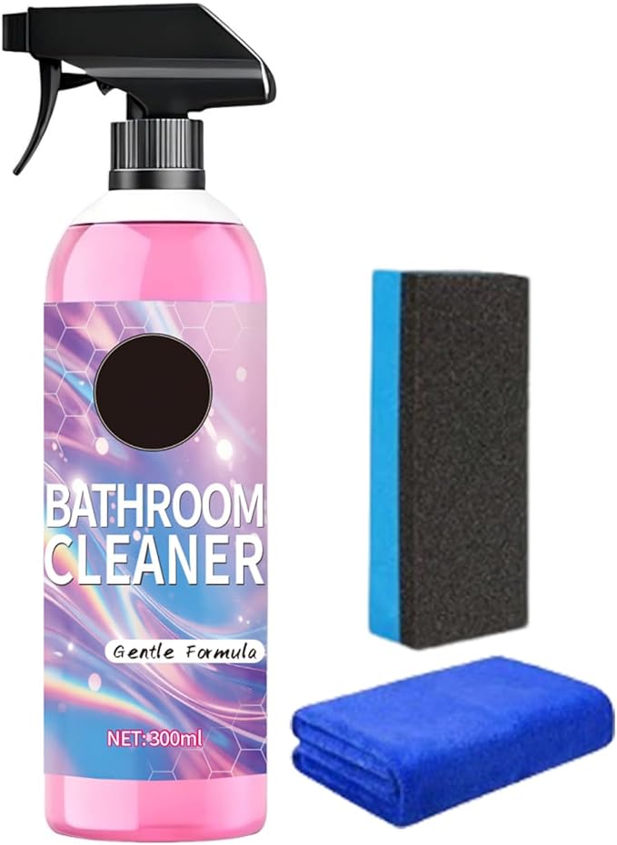 Bathroom Cleaner, Powerful Pink Bathroom Cleaner Spray, Bathrooms Descaler Foam Cleaners for Sink Tub Floor Tile， Gentle Formula (1Pcs)