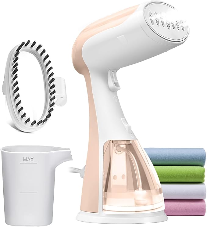 Handheld Travel Steamer for Clothes - 1350W Portable Clothes Steamer Hand Held, 15-Second Heat Up, Remove Wrinkles with Heat-Resistant Steam, Make Clothes Soft & Smooth