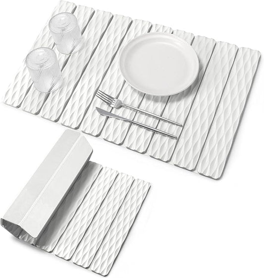Large Stone Dish Drying Mats for Kitchen Counter, 24"(L)×16"(W) Ripple - Pattern Dish Drying Mat, Eco-Friendly Absorbent Diatomaceous Earth Mats for Dishes Bottles Cups, Match Any Countertop