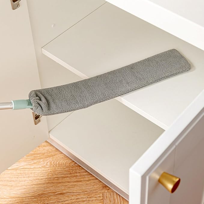 Extendable Microfiber Duster for Home Cleaning, Flexible Dust Sweeper with Bendable Handle, Household Dust Removal Tool for Hard-to-Reach Areas Under Furniture