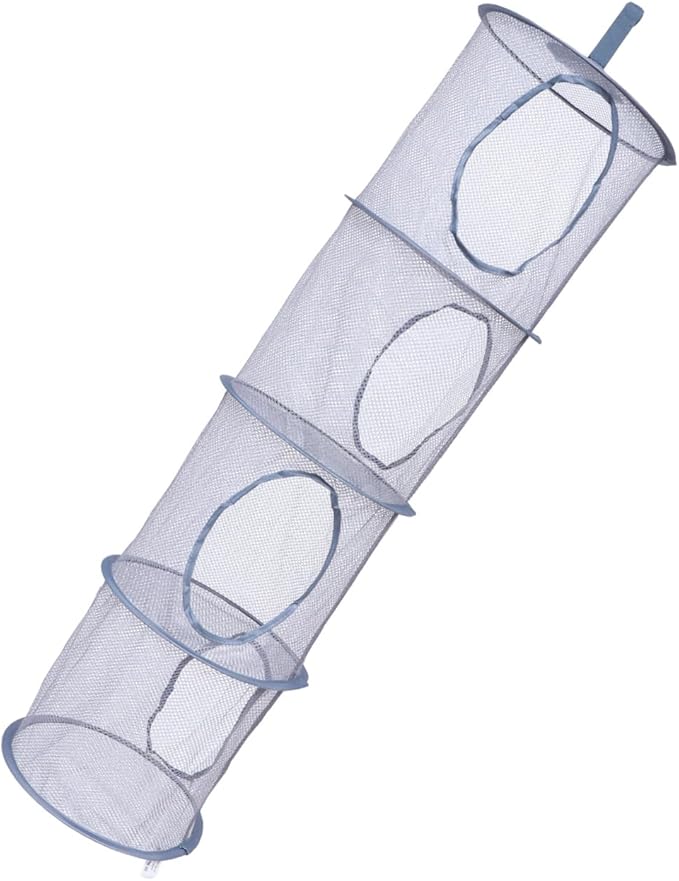 Cabilock 1pc Foldable Mesh Laundry Drying Basket Hanging Organizer for Clothes and Toys Space-Saving Storage for Bathroom and Bedroom Ventilated Design