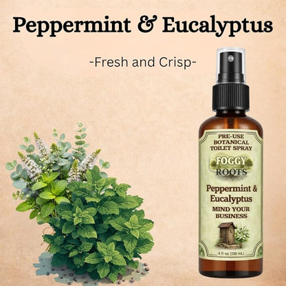 Peppermint & Eucalyptus Pre-Poop Toilet Spray – Stops Odor Before It Starts, Bathroom Odor Eliminator for Toilet, 4 oz (200+ Uses) Travel, Home & Work