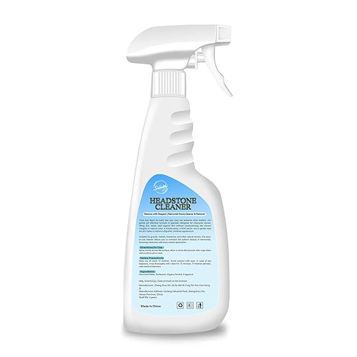 SnowLily Headstone Cleaner for Graves,Granite Cleaner & Stone Renewer, Formulated to Clear Moss & Stains from Quartz, Tile & Slate | Includes 4 Pcs Tool Kit | 16.9 OZ