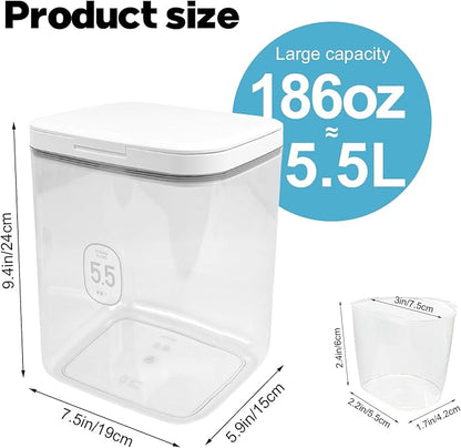 5.5L Laundry Detergent Dispenser with One-Press Lid, Laundry Powder Container for Laundry Room Organization and Storage Pod and Airtight Dishwasher Pod Holder for Bead Powder 1pack
