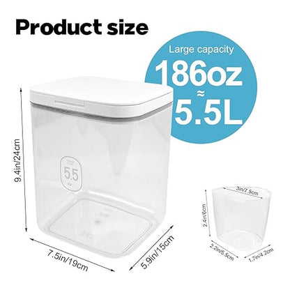 5.5L Laundry Detergent Dispenser with One-Press Lid Laundry Powder Container for Laundry Room Organization & Storage Pod and Airtight Dishwasher Pod Holder for Bead Powder, 1 Pack