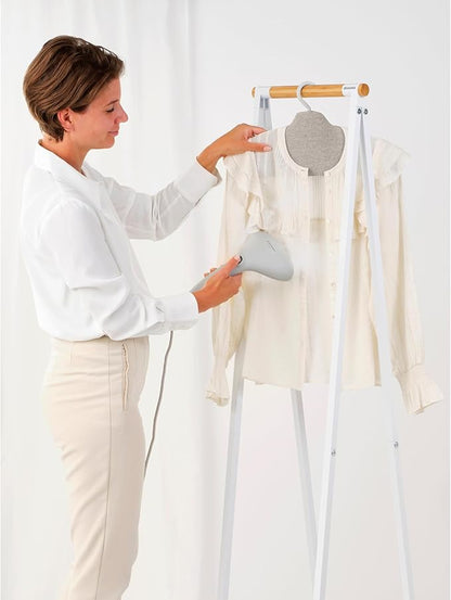 Brabantia - Steam Clothes Hanger - Solid Surface for High-Pressure Steaming on Collars and Shoulders - Quick & Easy Results - Double-Sided Use - Versatile 360° Rotating Hook - Gray